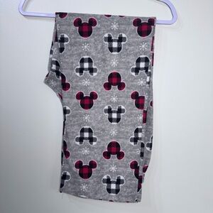 Disney Women's Mickey Mouse Fleece Pajama Lounge Pants Gray Plaid Red Black M